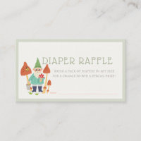 Gnome Garden Mushroom Green Diaper Raffel Ticket