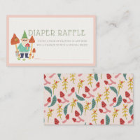 Gnome Garden Mushroom Pink Diaper Raffel Ticket