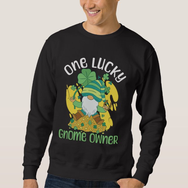 Gnome Gardening St Patricks Day Lucky Garden Dwarf Sweatshirt (Vorderseite)