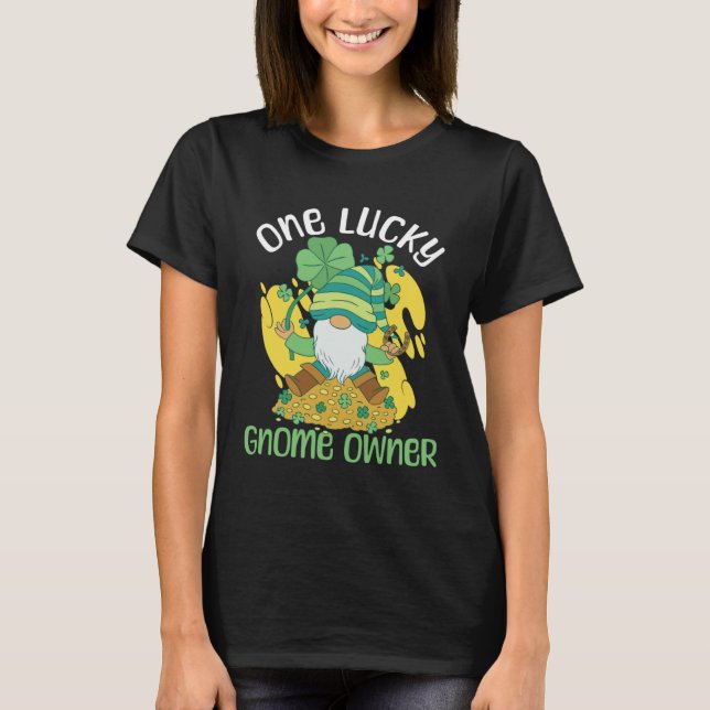 Gnome Gardening St Patricks Day Lucky Garden Dwarf T-Shirt (Vorderseite)