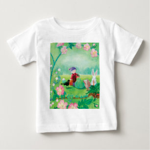 Gnome-Gärtner, Blackbird, Igel und Weißer Kaninche Baby T-shirt