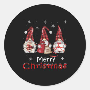 Gnome Geschenke Sonnige Weihnachtsfrauen Shirts 20 Runder Aufkleber