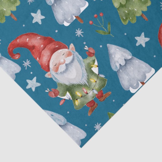 Gnome Geschenkpapier Aquamarine Farbe Seidenpapier (Detail)