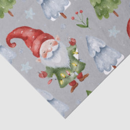 Gnome Geschenkpapier graue Wasserfarbe Seidenpapier