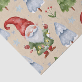 Gnome Geschenkpapier Wrapping Tissue Beige Wasserf Seidenpapier