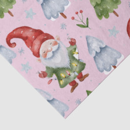 Gnome Geschenkpapier Wrapping Tissue Pink Watercol Seidenpapier