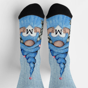 Gnome Girl Denim Socken
