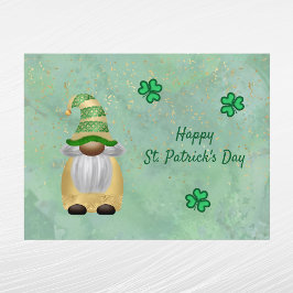 Gnome Gold Green Kleeblatt St Patricks Day Feiertagspostkarte