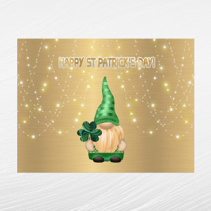 Gnome Gold Lights Kleeblatt St Patricks Day Feiertagspostkarte