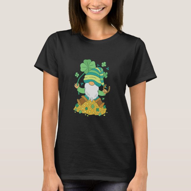 Gnome gold St Patrick green T-Shirt (Vorderseite)