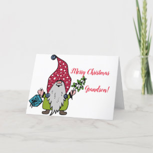 GNOME GRANDSON CHRISTMAS CARD DANKESKARTE