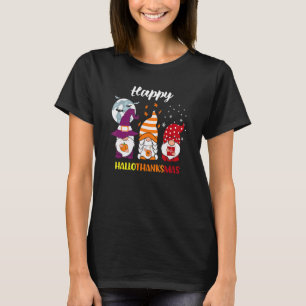 Gnome Halloween Frohes Hallothanksmas T-Shirt
