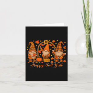 Gnome Happy Fall Yall Pumpkin Herbst Erntedank Karte