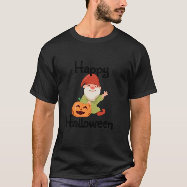 Gnome Happy Halloween  T-Shirt (Vorderseite)