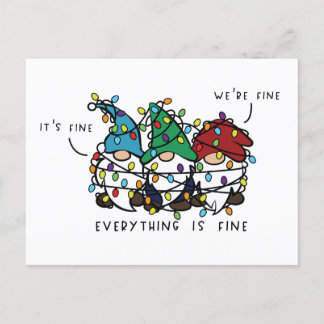 Gnome Happy Holidays Postcard Feiertagspostkarte