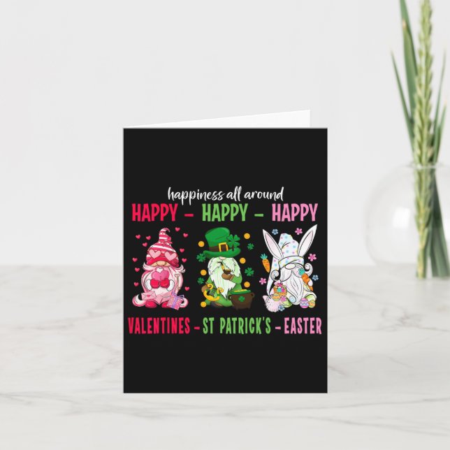 Gnome Happy Valentine St Patrick Ostern Glück Karte (Vorderseite)