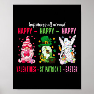 Gnome Happy Valentine St Patrick Ostern Glück Poster