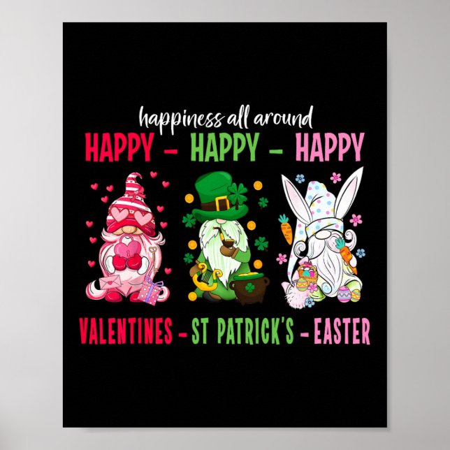 Gnome Happy Valentine St Patrick Ostern Glück Poster (Vorne)