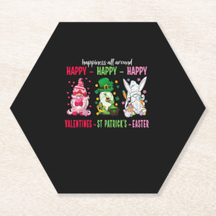 Gnome Happy Valentine St Patrick Ostern Glück Untersetzer