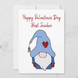 Gnome Happy Valentine's Day Beste Lehrerin Feiertagskarte