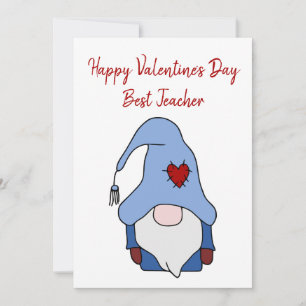 Gnome Happy Valentine's Day Beste Lehrerin Feiertagskarte