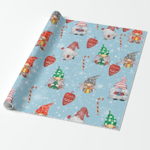 Gnome Hearts & Candy Cane Weihnachten Geschenkpapier