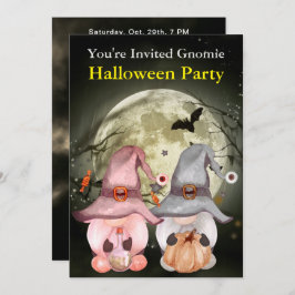 Gnome Hexen Vollmond Halloween-Party Einladung