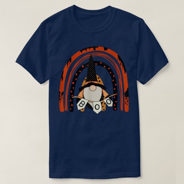 Gnome Hexenkürbis Herbstfall T-Shirt (Design vorne)