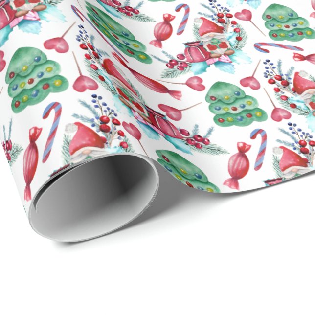 Gnome Holiday Josh Weihnachtswrapping Paper Geschenkpapier (Rolleneckpunkt)