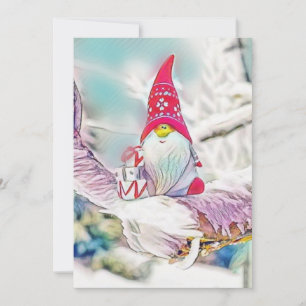 Gnome im Schnee Aquarellmalerei  Einladung