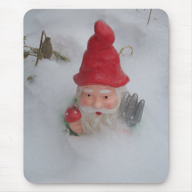 Gnome im Schnee Mousepad (Vorne)