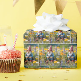 Gnome im Sommergarten Geschenkpapier