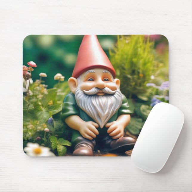 Gnome im Sommergarten Mousepad (Mit Mouse)