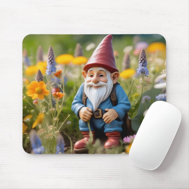 Gnome im Sommergarten Mousepad (Mit Mouse)