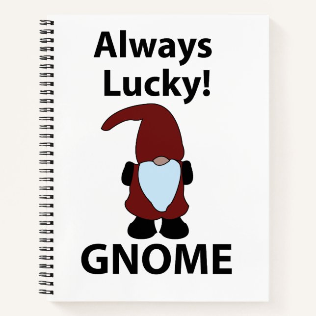 Gnome Immer glücklich Gnome Notizbuch (Vorderseite)