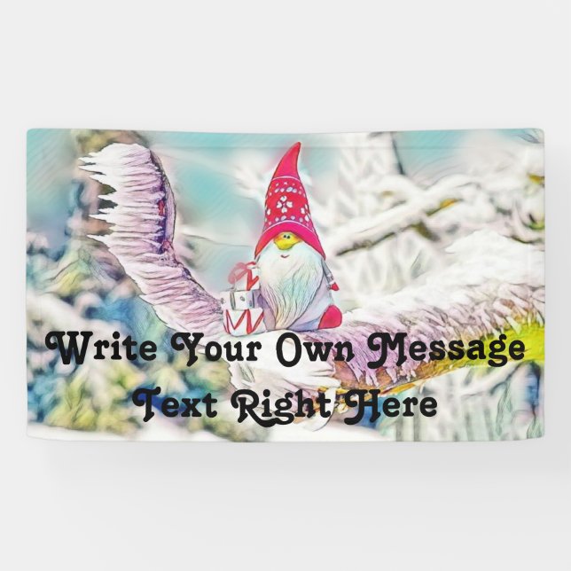 Gnome in der Schneewasserfarbe Banner (Horizontal)