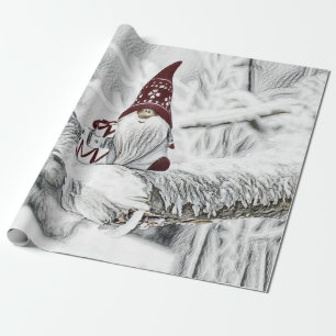 Gnome in der Schneewasserfarbe Geschenkpapier