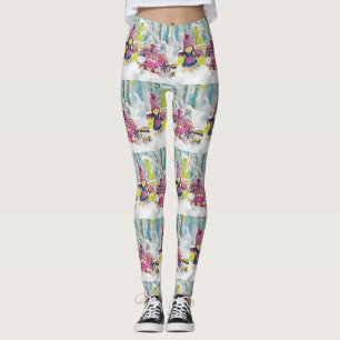 Gnome in der Schneewasserfarbe Leggings