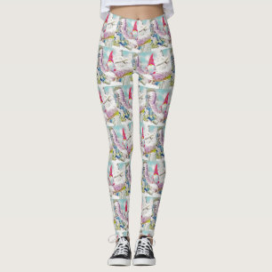 Gnome in der Schneewasserfarbe Leggings