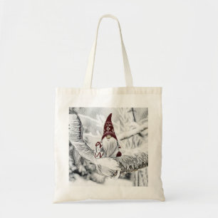 Gnome in der Schneewasserfarbe Tragetasche