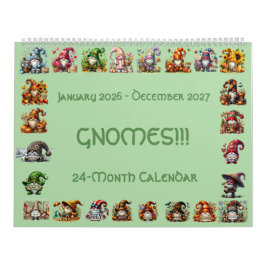 Gnome in Hüten 2026-2027 24-Monate-Kalender Kalender