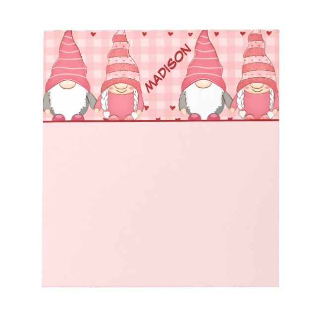 Gnome in Liebe Notizblock (Vorderseite)