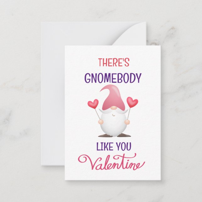 Gnome Kids Valentines Mitteilungskarte (Vorderseite)