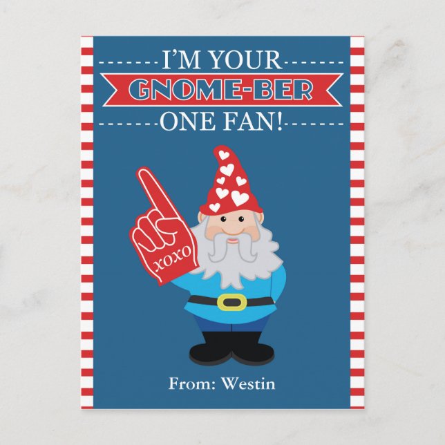 Gnome-Klassenzimmer-Valentinsgruß Feiertagspostkarte (Vorderseite)