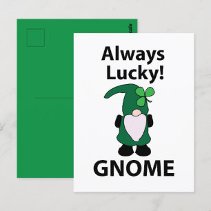 Gnome Kleeblatt Lucky St Patricks Day Gnome Postkarte