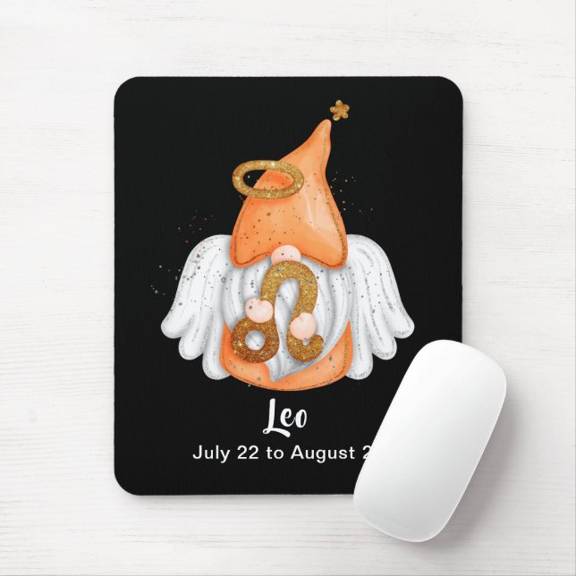 Gnome Leo Astrologie Signatur Angel Maus Pad Mousepad (Mit Mouse)