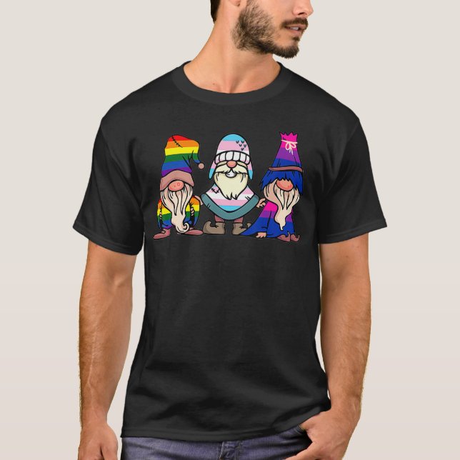 Gnome LGBTQ Gnomies Gay Bisexual Transexual Prix T-Shirt (Vorderseite)
