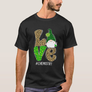 Gnome Liebe Chemistry St Patricks Day Leopard Plai T-Shirt
