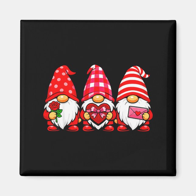 Gnome lieben den Valentinstag Büffel Leopard Herz Magnet (Vorne)