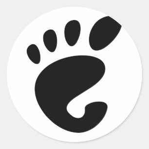 Gnome - Linux - OSS FSF Runder Aufkleber
